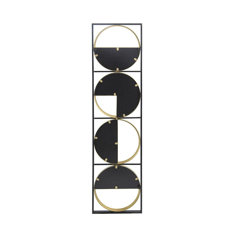 47.2" Eclectic Styling Metal Beaded Black Wall Mirror with Contemporary Design for Bedroom,Liveroom & Entryway