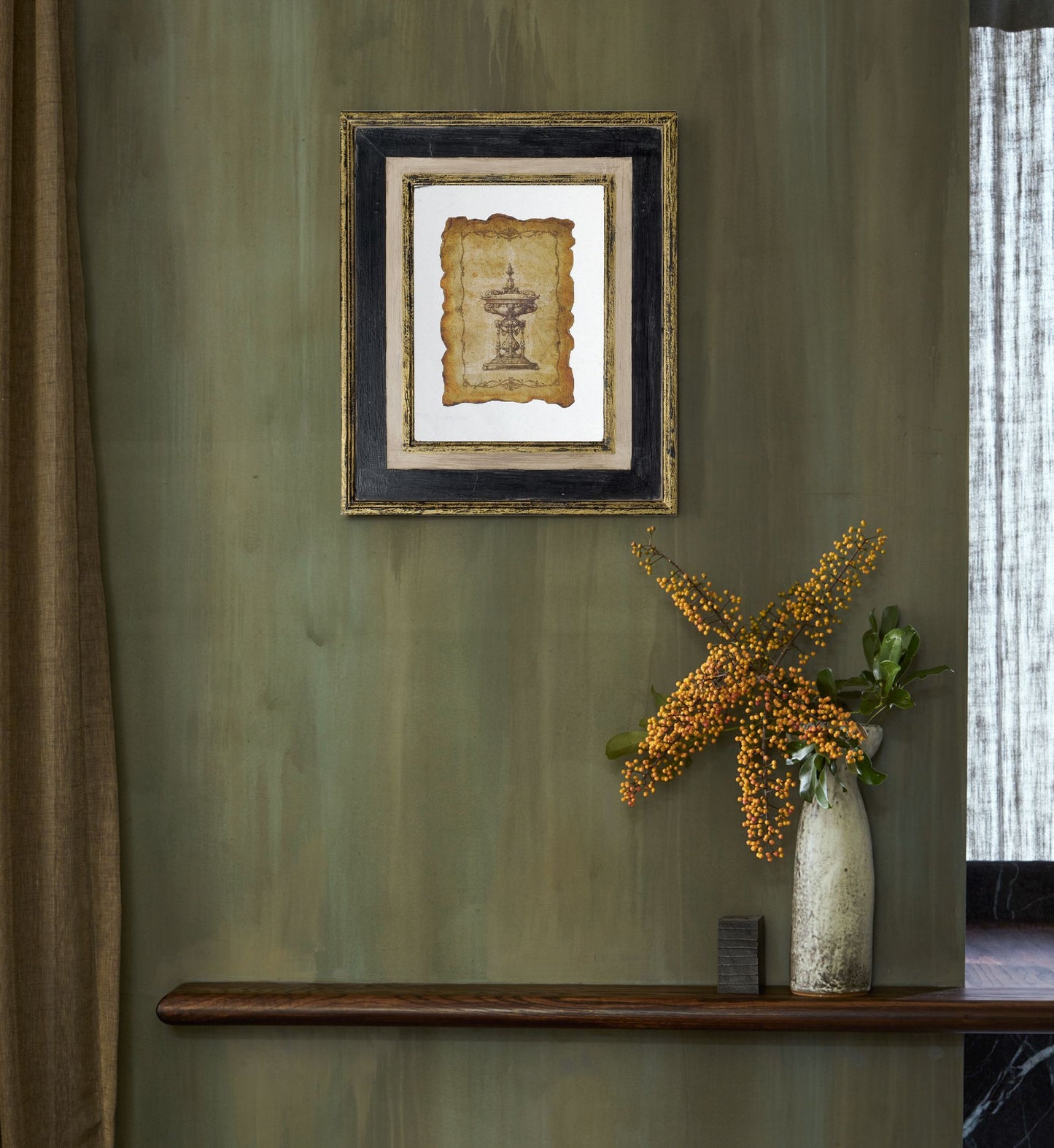 18x22" Lucian Framed Antiqued Sculpture Print,2 Piece
