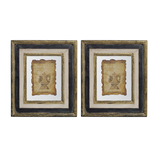 13x15" Lucian Framed Antiqued Sculpture Print,2 Piece